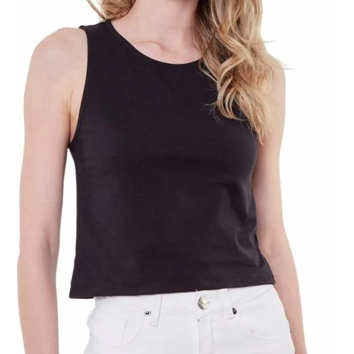 JACINTA TIENDA - Polera Gracia crop II negra Jacinta Tienda