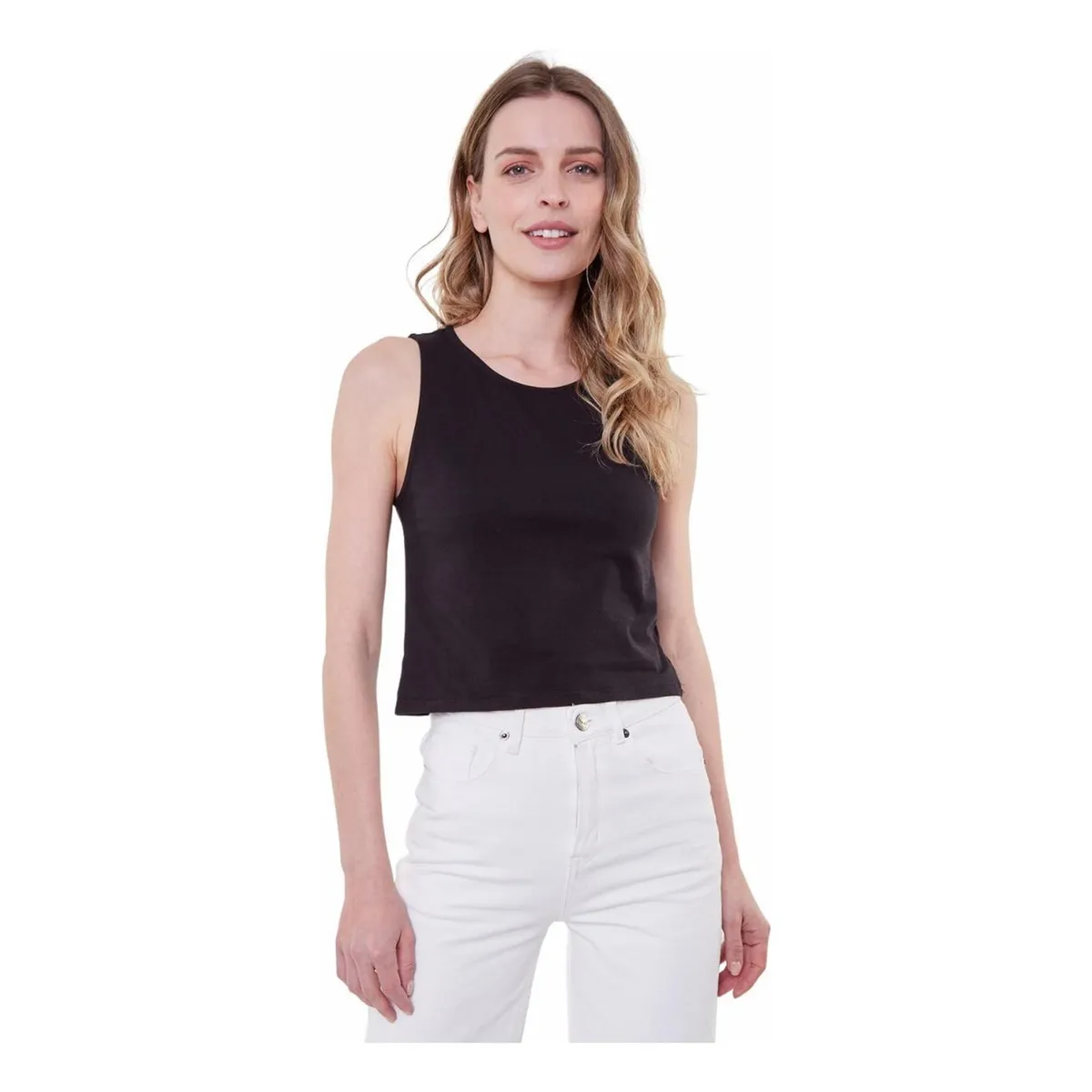 JACINTA TIENDA - Polera Gracia crop II negra Jacinta Tienda