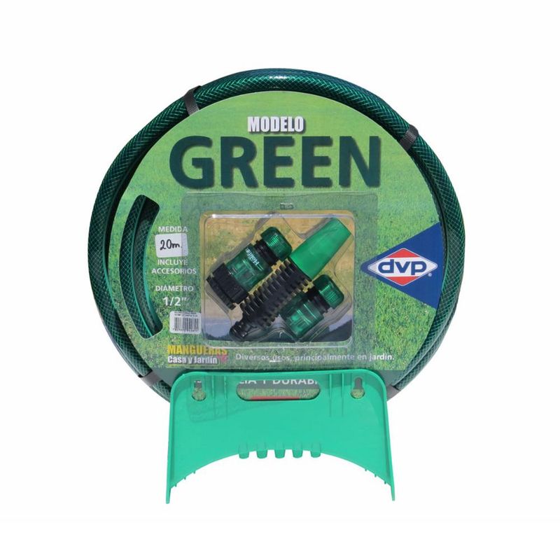 DVP - Manguera Pvc Malla 1/2'' 20 Mts Con Kit Completo Verde Dvp DVP