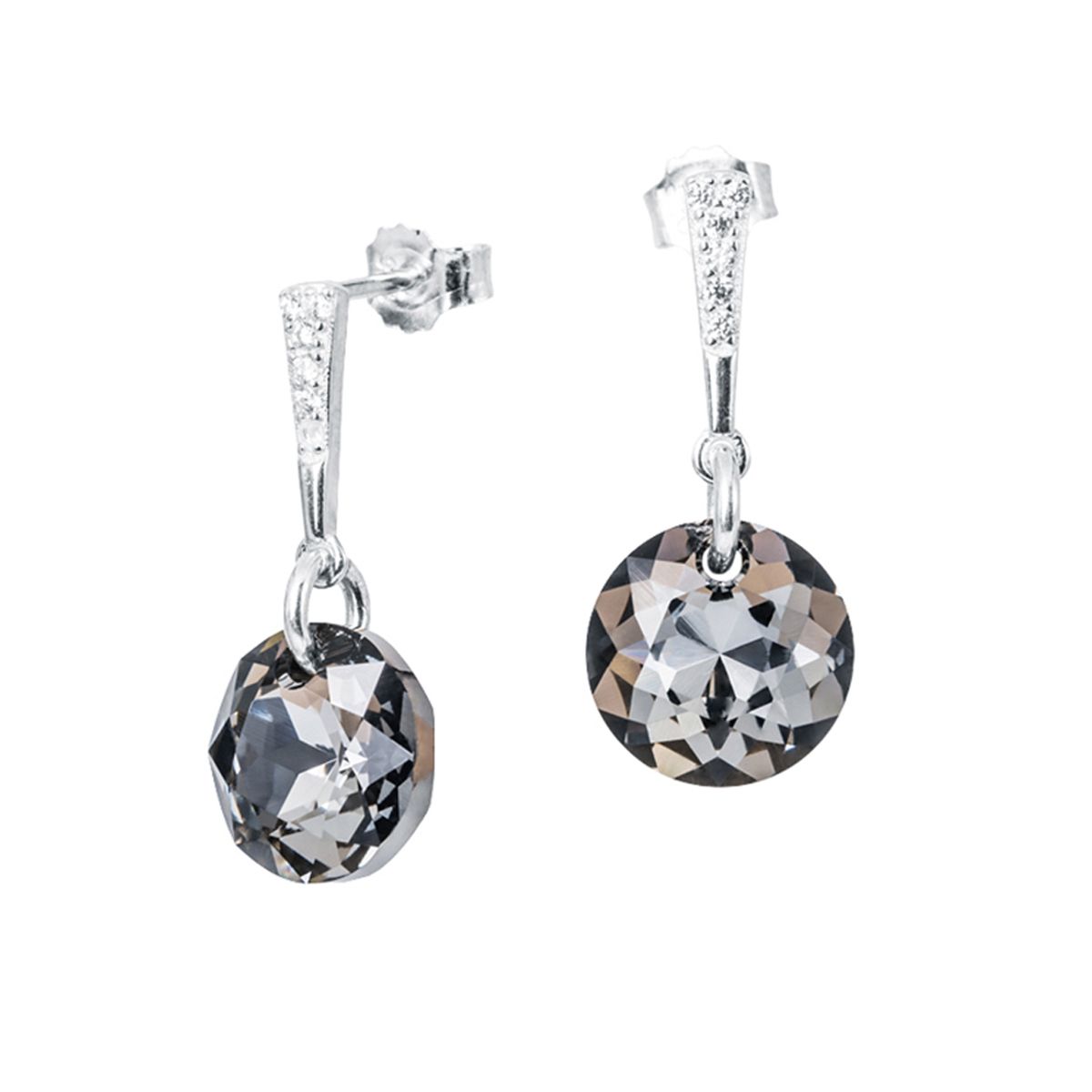 JOYAS MONTERO - Aros Gracia Plata 925 creado con cristales de Swarovski® Silver Night