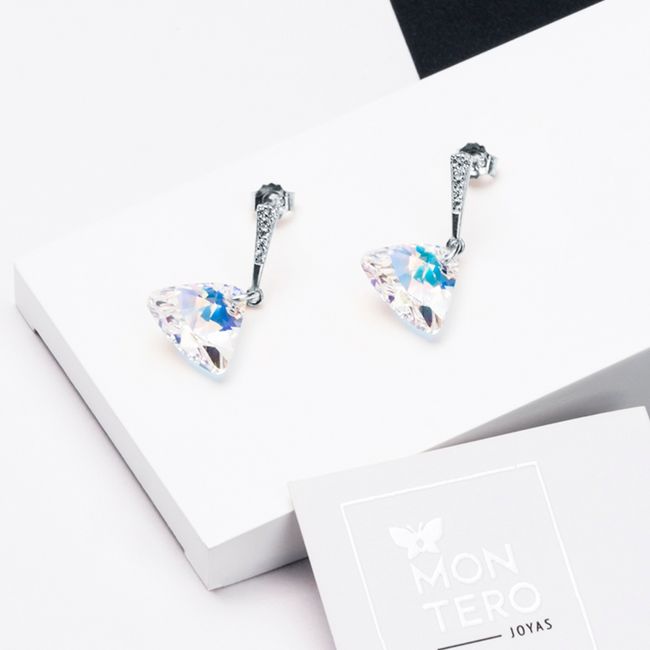 JOYAS MONTERO - Aros Trinidad Cristales Genuinos  Aurora Boreal
