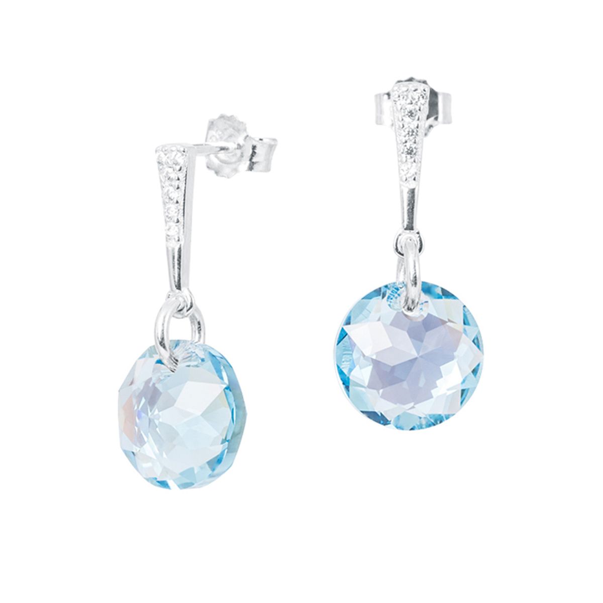JOYAS MONTERO - Aros Gracia Plata 925 creado con cristales de Swarovski® AquamarineShimmer