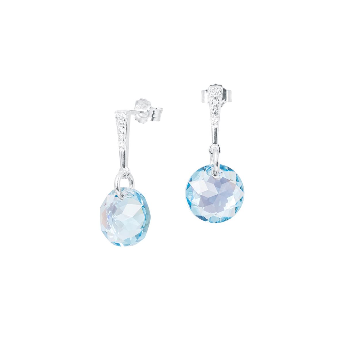 JOYAS MONTERO - Aros Gracia Plata 925 creado con cristales de Swarovski® AquamarineShimmer