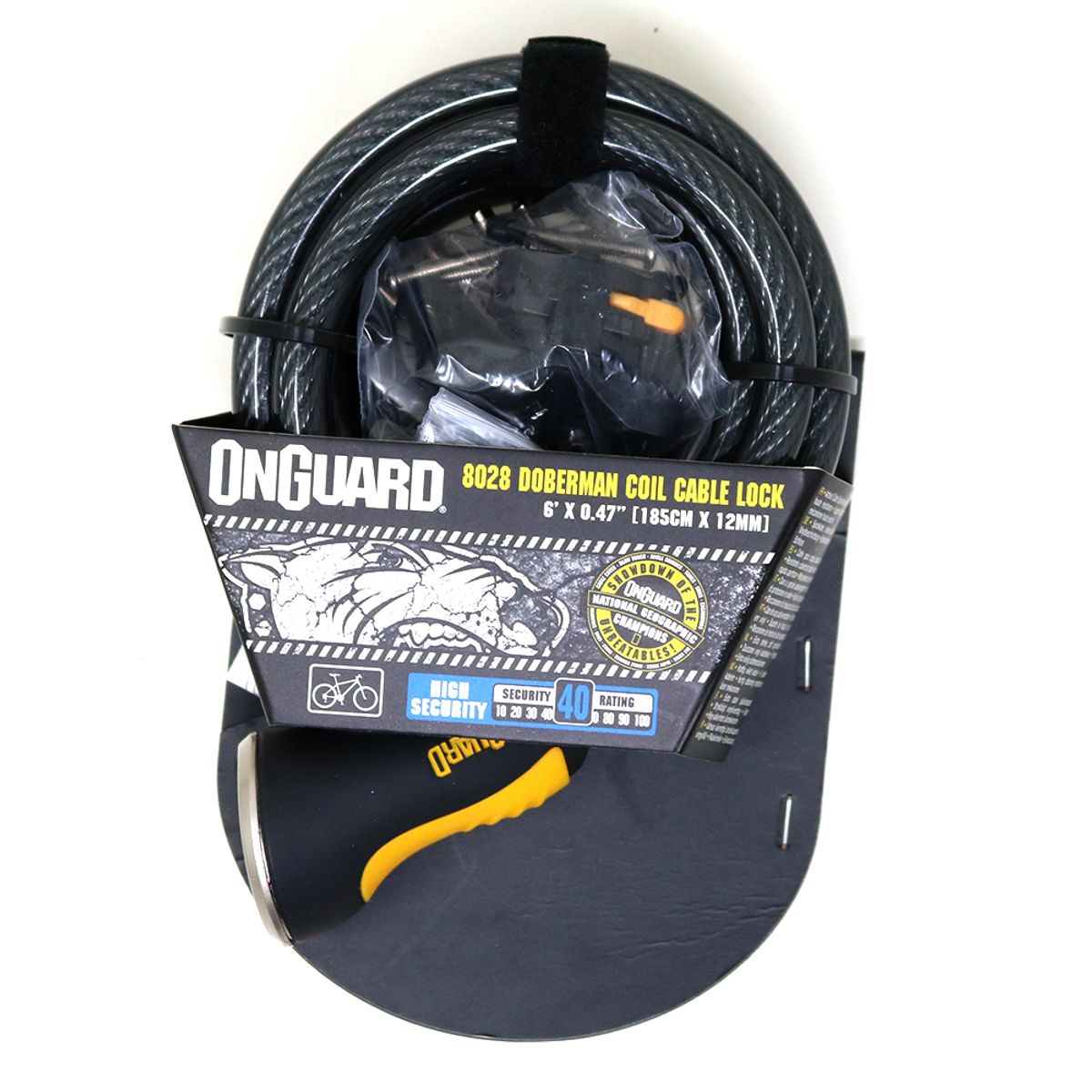 ONGUARD - Candado OnGuard Llave Espiral Doberman 185cmX10mm