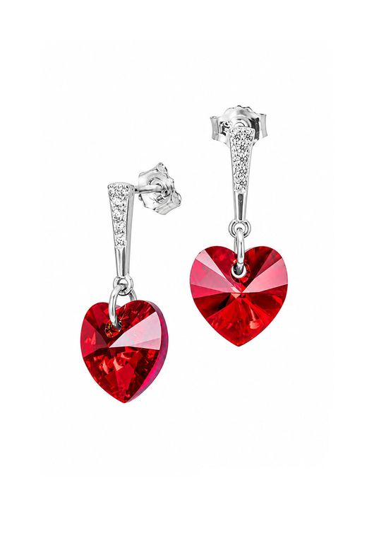 Aros Romance Plata 925 creado con cristales de Swarovski Siam Rojo TALLA UNICA