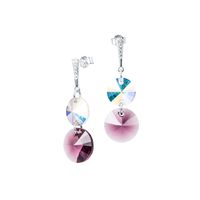Aros Lourdes Plata 925 creado con cristales de Swarovski® Amethyst