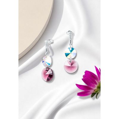 Imagen 2 del producto Aros Lourdes Plata 925 creado con cristales de Swarovski® Amethyst