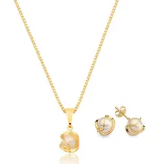 VANITE - Conjunto Mujer Bañado en Oro Pearl White