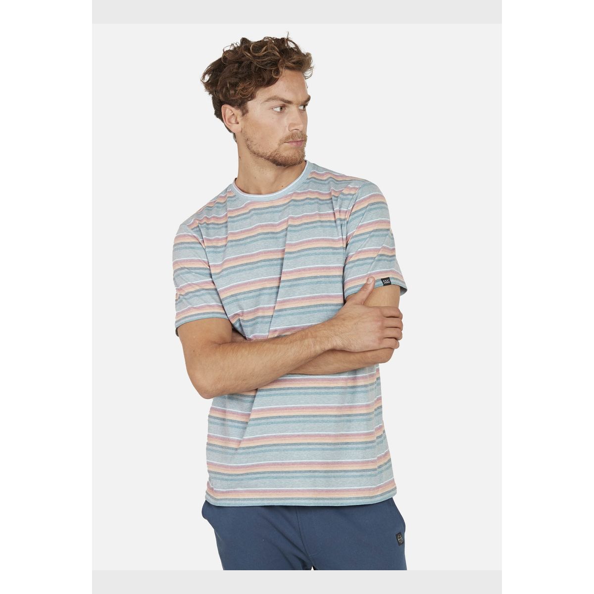MAUI AND SONS - Polera ROUTE 66 STRIPE SS TEE Hombre Naranja Maui and Sons MAUI AND SONS