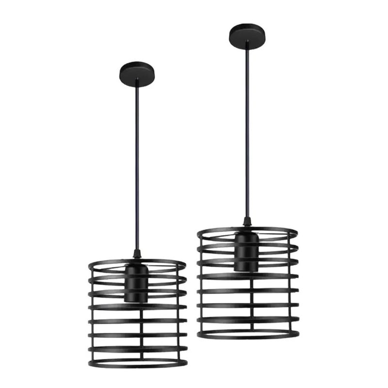 GENERICO - Pack X2 Lamparas Rusticas Colgantes Lampara Vintage Colgante