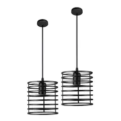 GENERICO - Pack X2 Lamparas Rusticas Colgantes Lampara Vintage Colgante