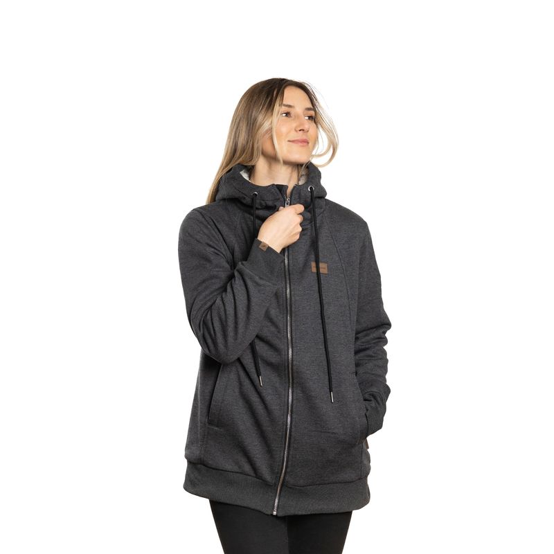 FALCONE - Polerón con Sherpa Ride Season V2 Gris Oscuro Mujer Falcone