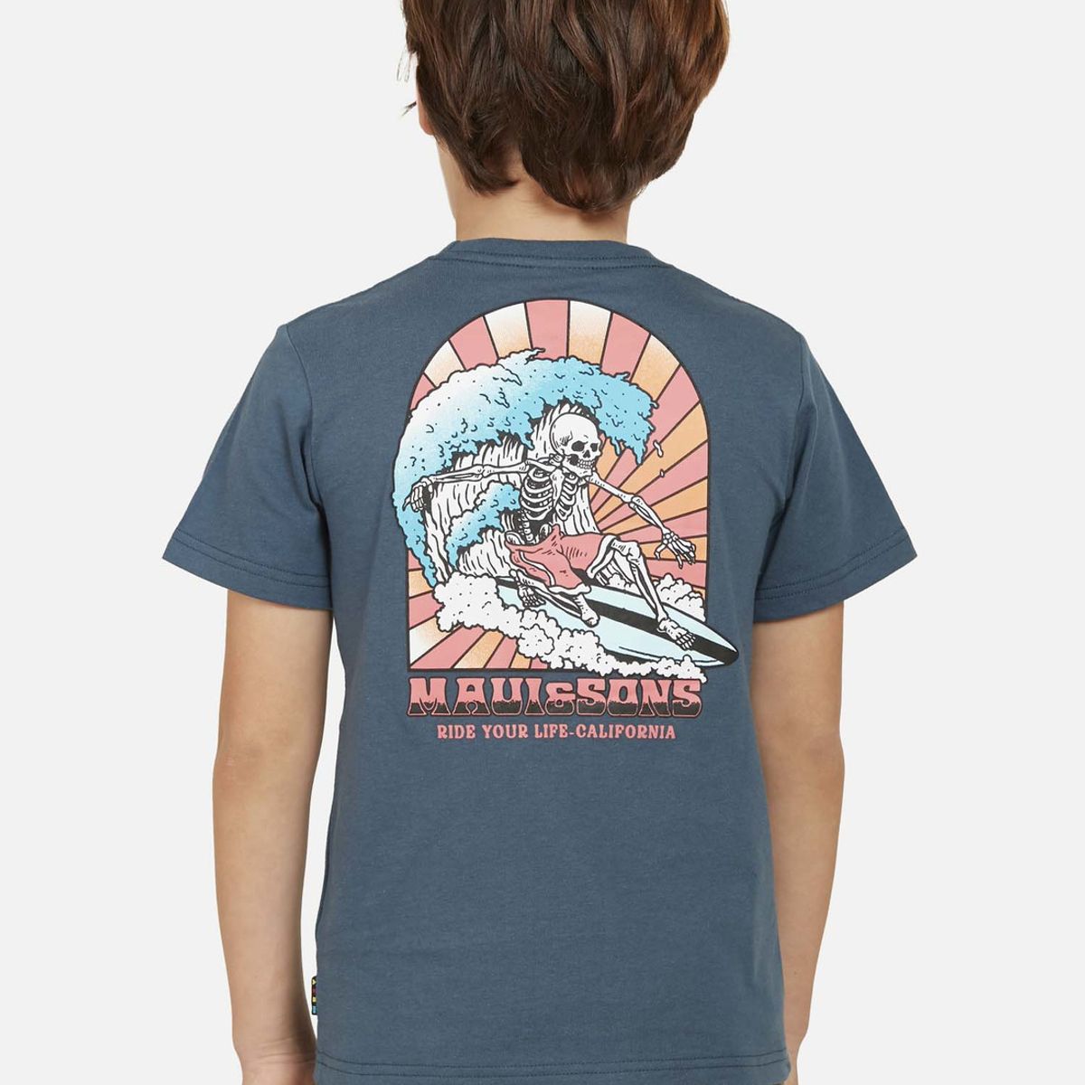 MAUI AND SONS - Polera Brake Wave SS TEE Niño Azul Maui and Sons