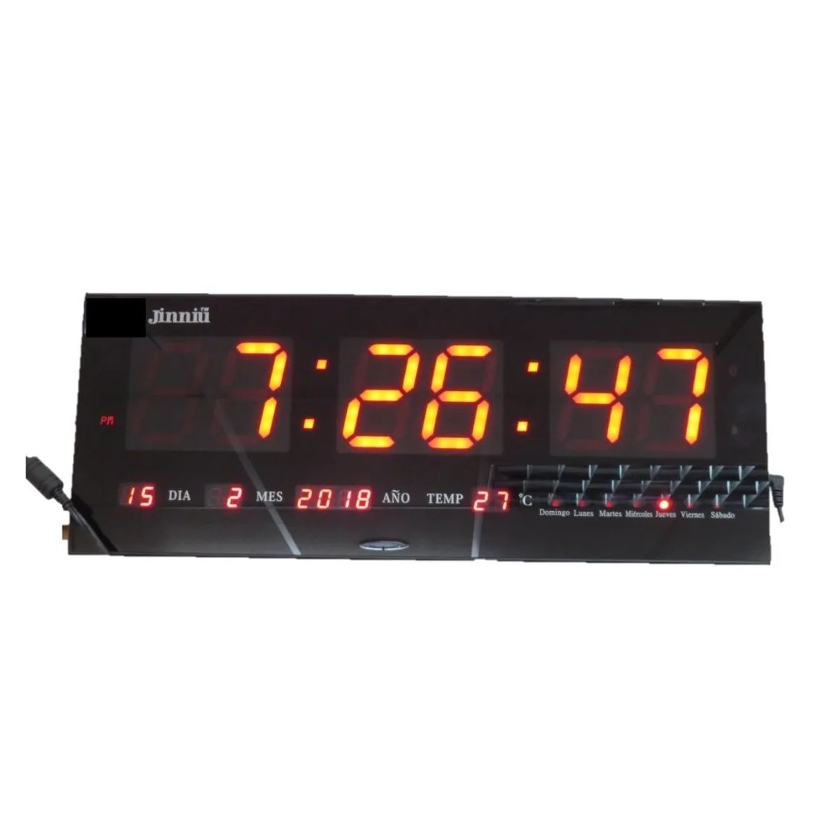 GENERICO - Reloj Digital Led C Fecha Temperatura 48x19 Cm