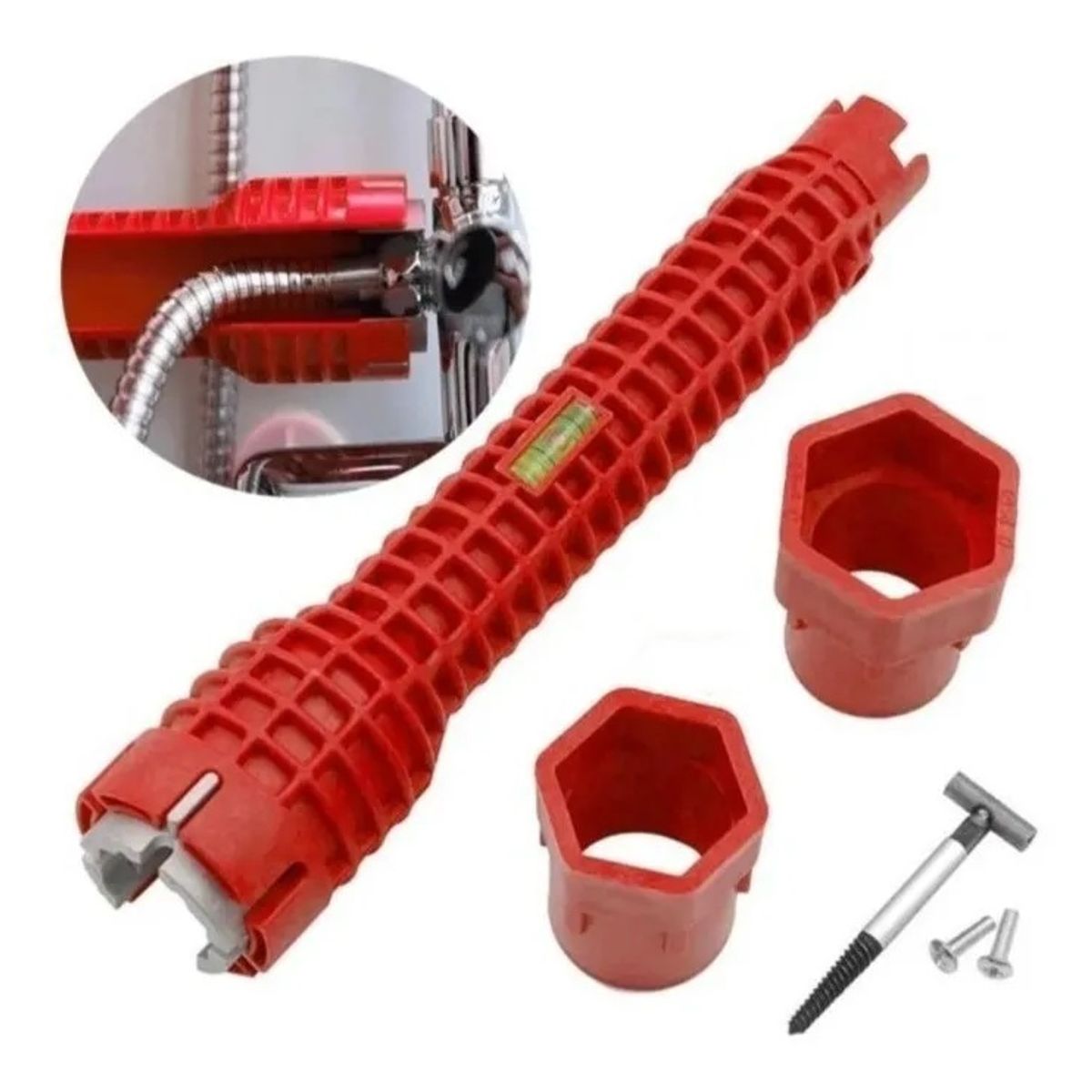 GENERICO - Llave Tubular Ajuste Tubo Cañería Flexible Grifo Caño 8 En 1