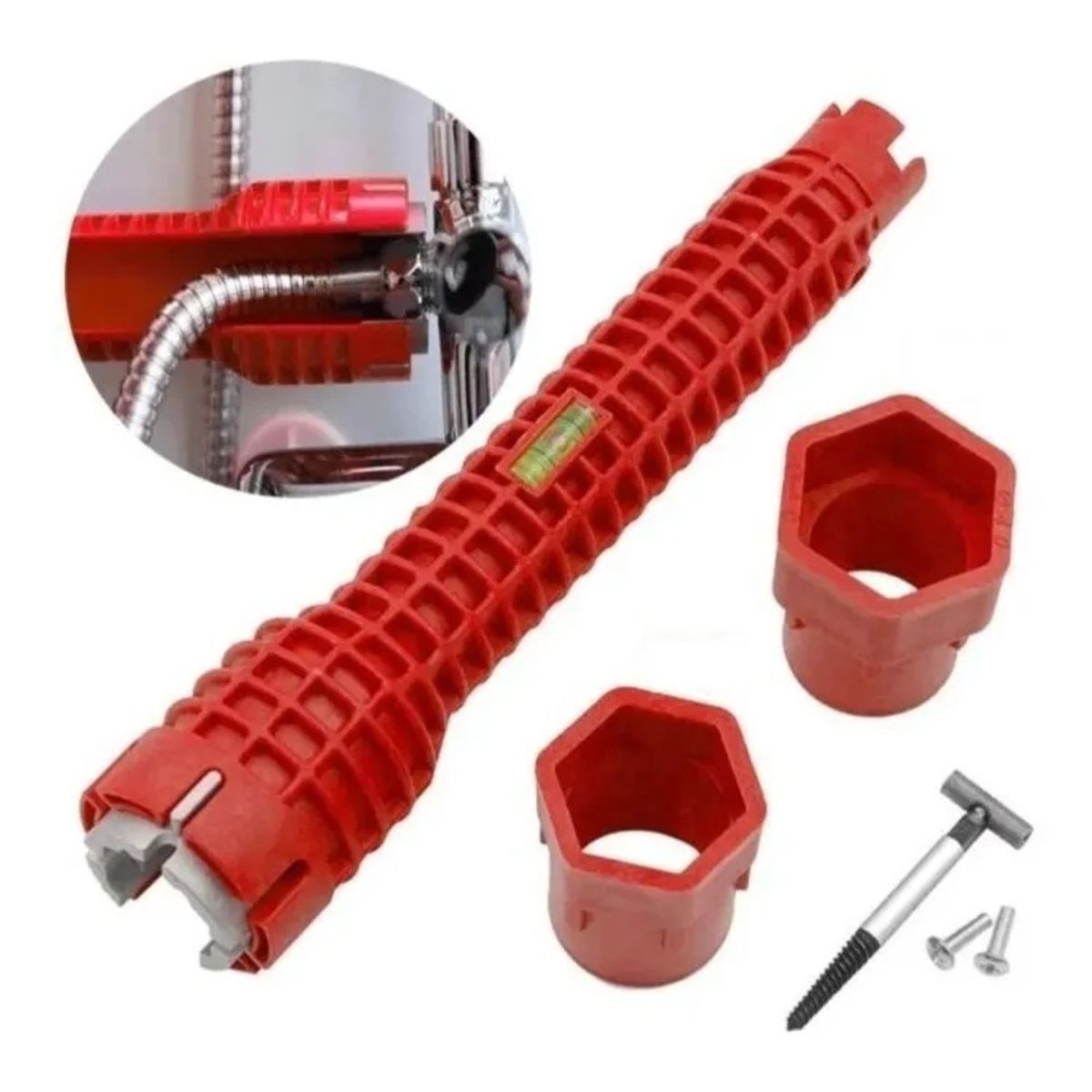 GENERICO - Llave Tubular Ajuste Tubo Cañería Flexible Grifo Caño 8 En 1