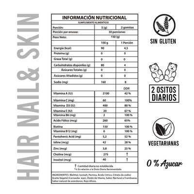 Imagen 2 del producto Biotina sin azúcar 3 meses vitaminas para el pelo