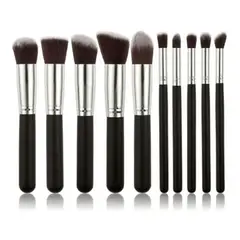ESHOPANGIE - Set Brochas Maquillaje Profesional 10 Unidades Negro