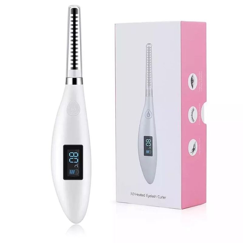 UNIVERSAL - Rizador de pestañas TÉRMICO portátil con pantalla LED ROSADO