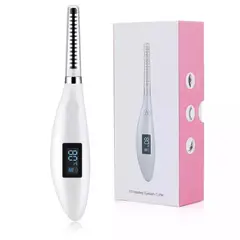 UNIVERSAL - Rizador de pestañas TÉRMICO portátil con pantalla LED ROSADO