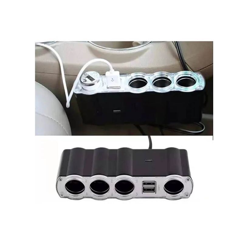GENERICO - Adaptador Para Enchufe Encendedor Auto 1 A 4 2 Usb Cargador