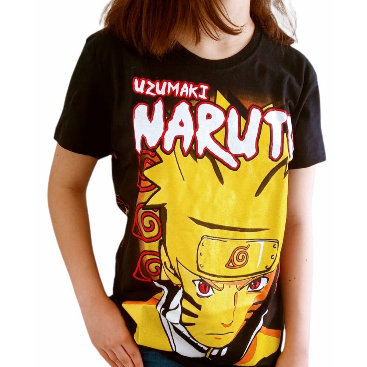 GENERICO - Polera Naruto Uzumaki Negra Anime Otaku Manga