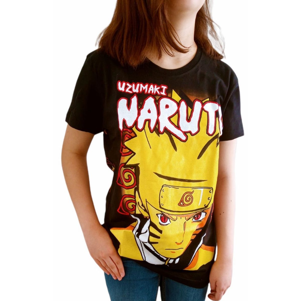 GENERICO - Polera Naruto Uzumaki Negra Anime Otaku Manga