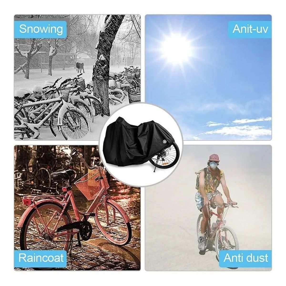 GENERICO - Carpa Cobertor Funda Para Bicicleta Impermeable 110 X 200cm