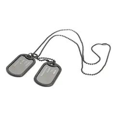 GENERICO - Collar Placas De Identificación En Acero Inoxidable Grabable