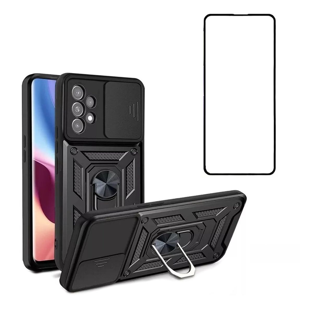 GENERICO - Carcasa Para Samsung A73 5G Y Lamina De Vidrio Completa.