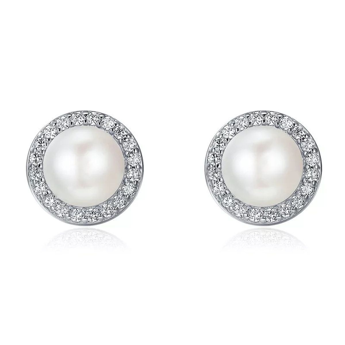 GENERICO - Aros perla elegante plata 925 joya juvenil mujer