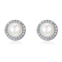 Aros perla elegante plata 925 joya juvenil mujer