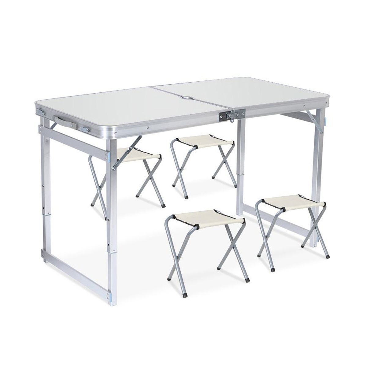RUTTA - Set Mesa Plegable con 4 Pisos Blanco