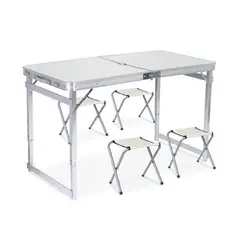 RUTTA - Set Mesa Plegable con 4 Pisos Blanco