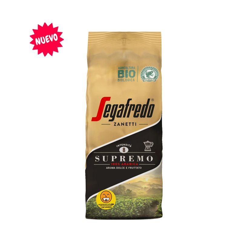 SEGAFREDO ZANETTI - Café Bio Orgánico Segafredo Supremo 200 grs molido, 100% arábica