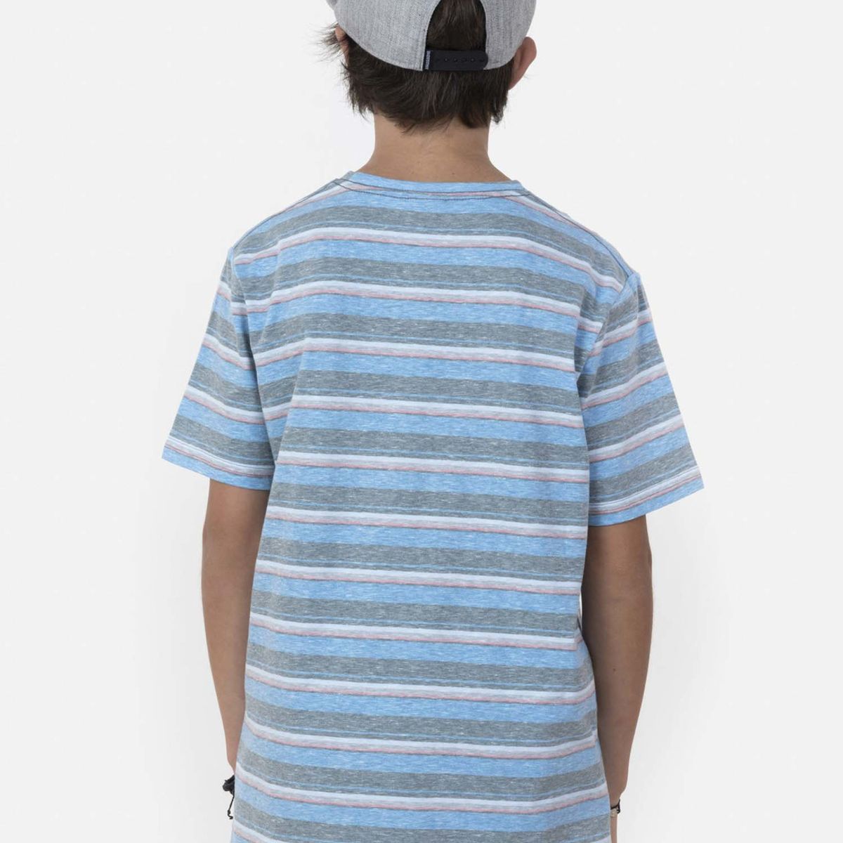 MAUI AND SONS - Polera VENICE STRIPE SS TEE Juvenil Celeste Maui and Sons
