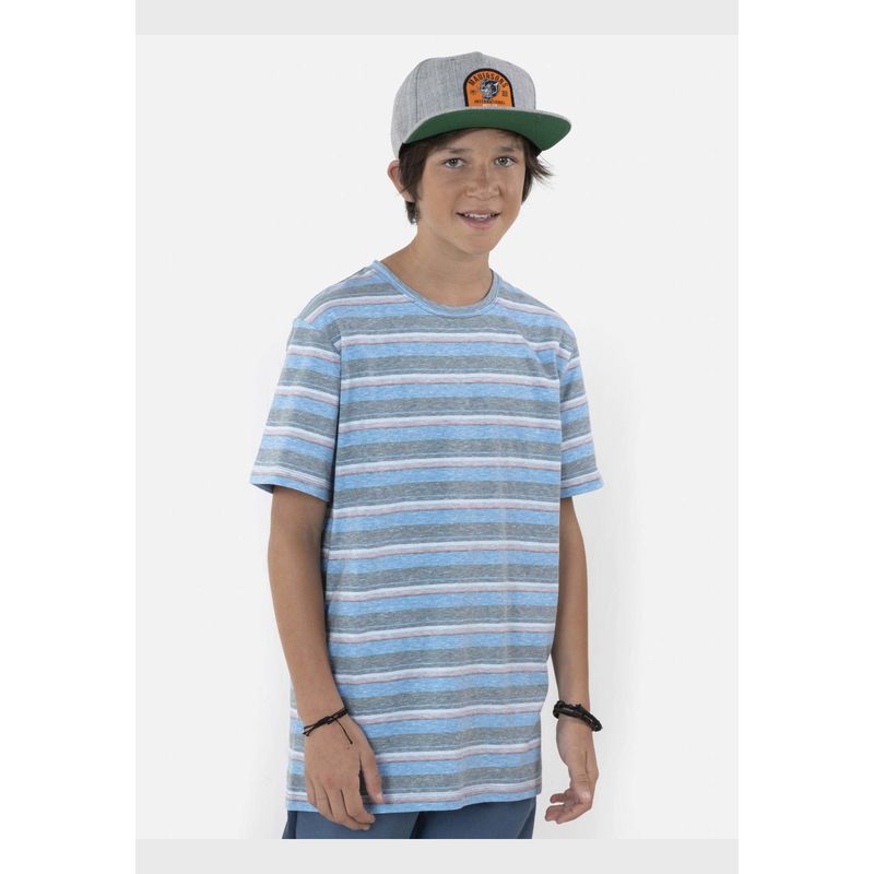 MAUI AND SONS - Polera VENICE STRIPE SS TEE Juvenil Celeste Maui and Sons