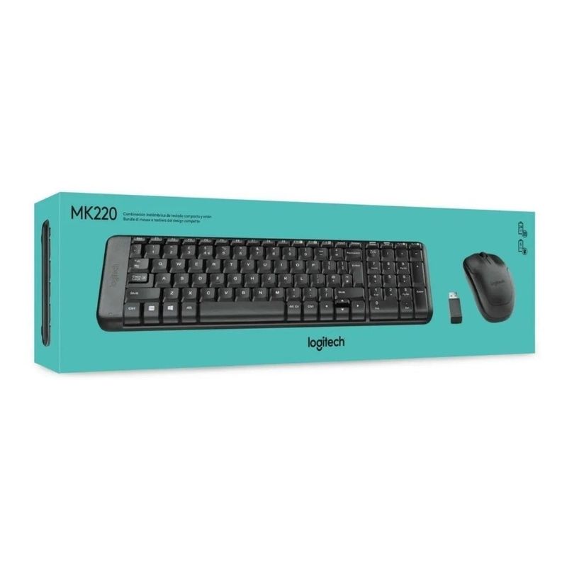 LOGITECH - Logitech Mk220 - Teclado Inalámbrico Ratón Portátil