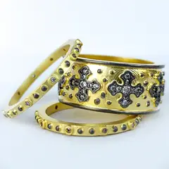 BE YOU - Anillo bañado oro 18kt black oxid y circones