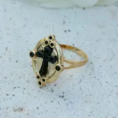 BE YOU - Anillo bañado oro 18 kt, resina y circones