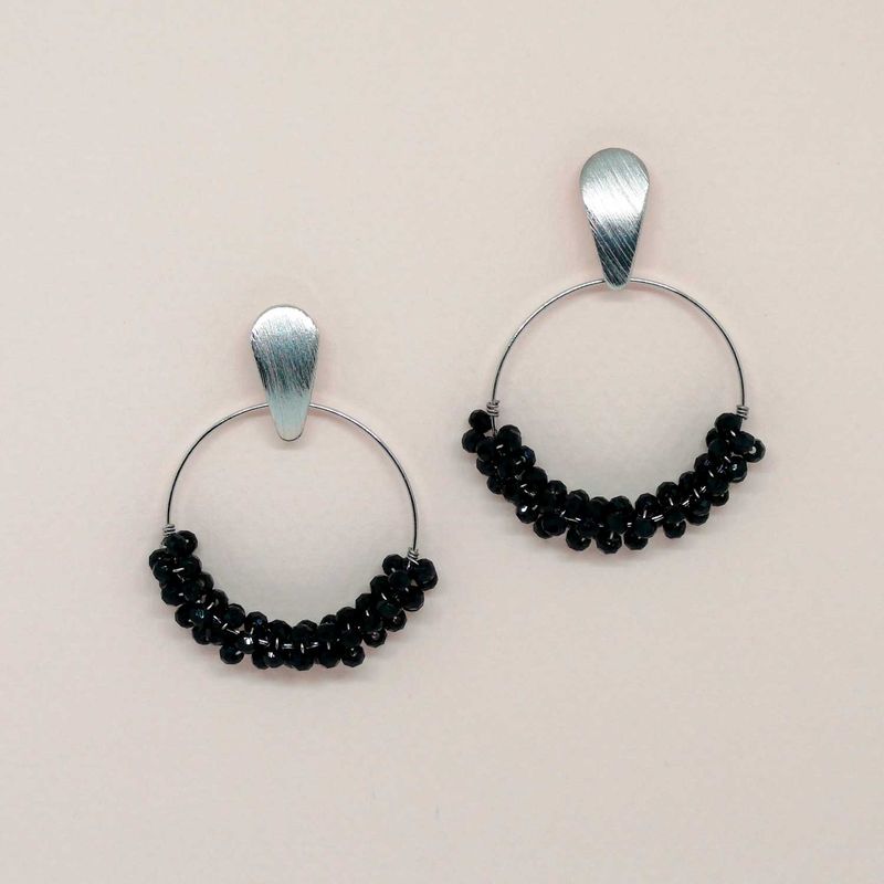 BE YOU - Aros plata rodinados y cristales