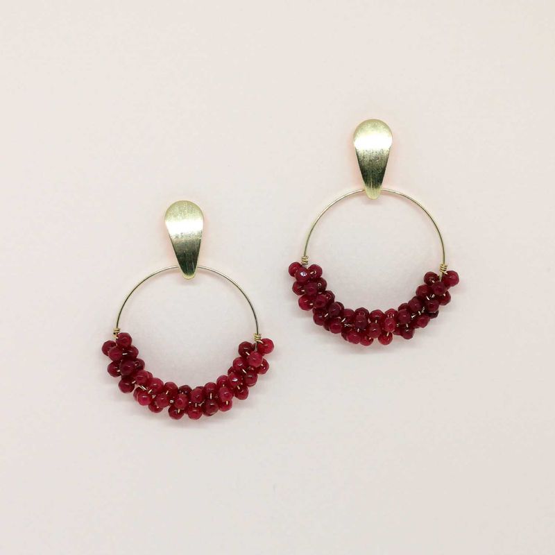 BE YOU - Aros rodinados con cristales blancos
