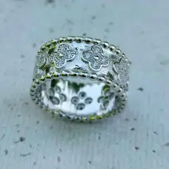 BE YOU - Anillo plata rodinada con circones
