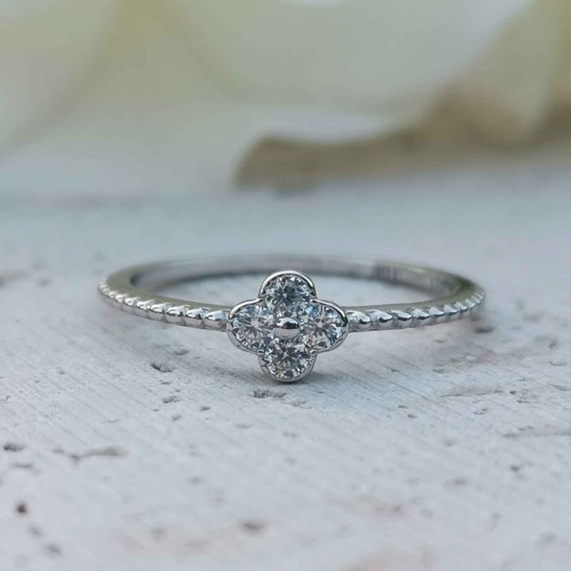 BE YOU - Anillo plata rodinada con circones