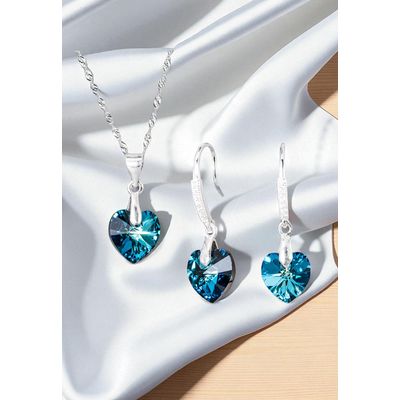 Imagen 2 del producto Conjunto Romance Plata 925 creado con cristales de Swarovski® Bermuda Blue