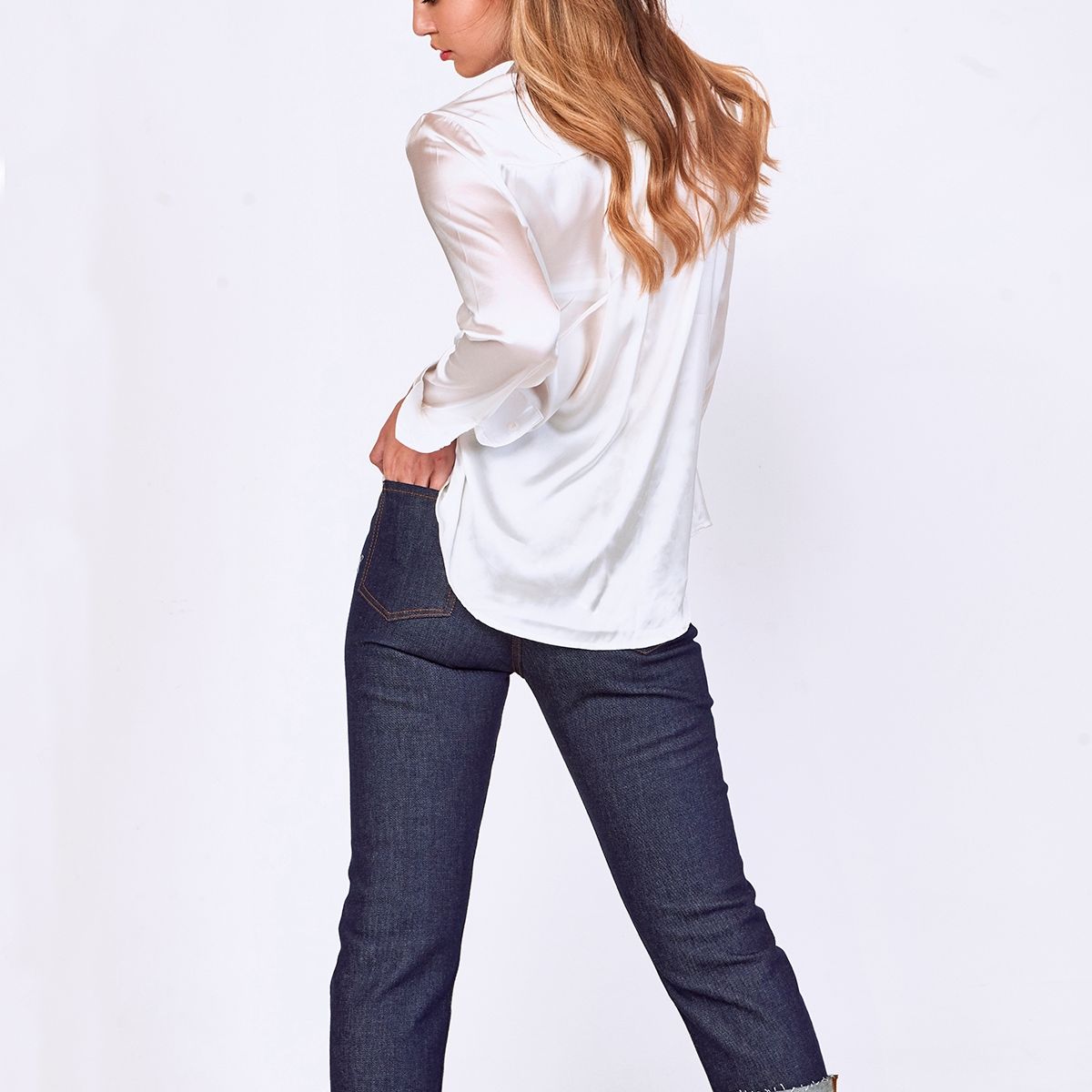 MOMCHIC - Jeans recto julieta azul
