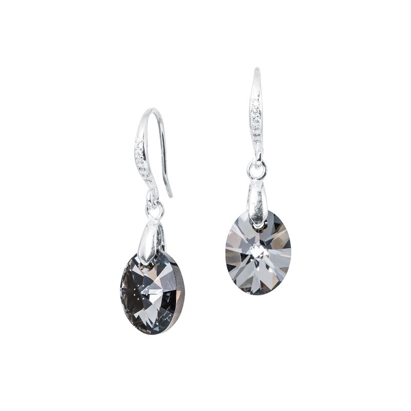 JOYAS MONTERO - Aros Praga Plata 925 Cristal Gneuino Silver Night