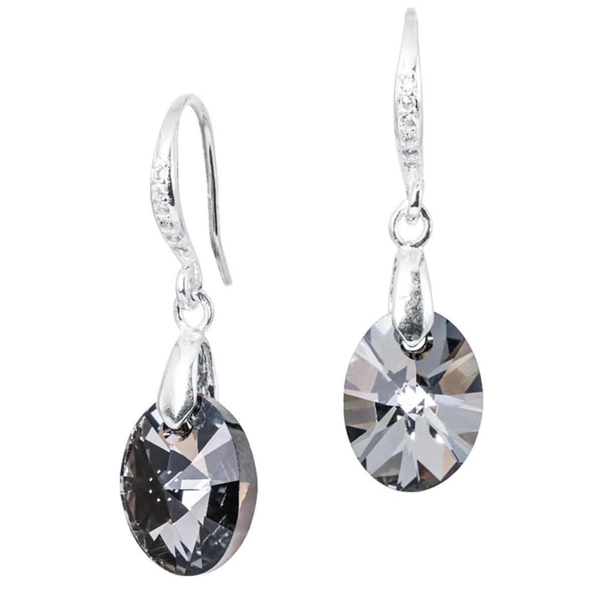 JOYAS MONTERO - Aros Praga Plata 925 creado con cristales de Swarovski® Silver Night