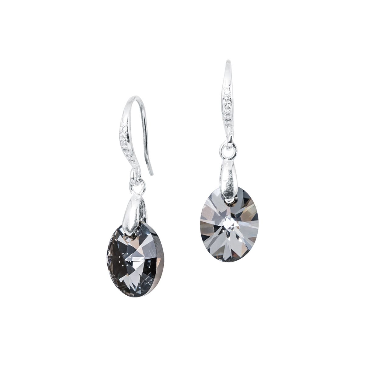 JOYAS MONTERO - Aros Praga Plata 925 creado con cristales de Swarovski® Silver Night