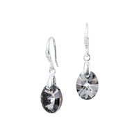 Aros Praga Plata 925 creado con cristales de Swarovski® Silver Night